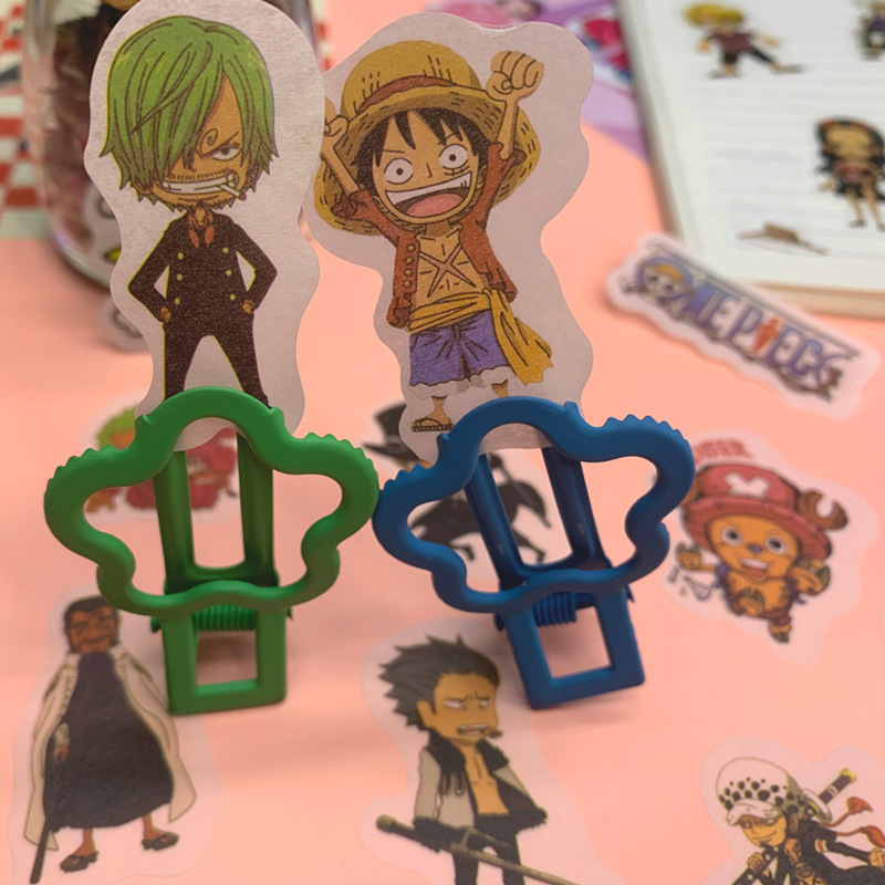 New Anime One Piece Cartoon and Paper Handbook Sticker Pack Album Diary Book DIY Handbook Sticker 40 Pieces