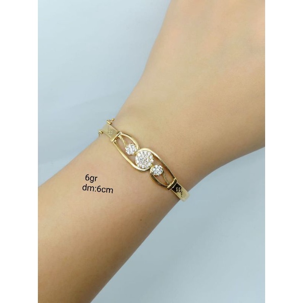 gelang bangle corr mp +ukir variasi silver925 / gelang perak asli lapis mas