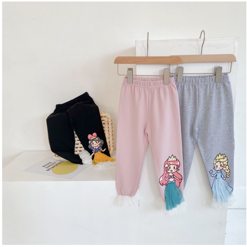 babyfit celana legging karakter DIZNAYA princess celana panjang tutu anak perempuan import qk-0114r