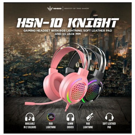 Headset gaming nyk nemesis knight Hs-n10 rgb / nyk hs n10 / nyk hs-n10 knight / nyk knight hsn-10