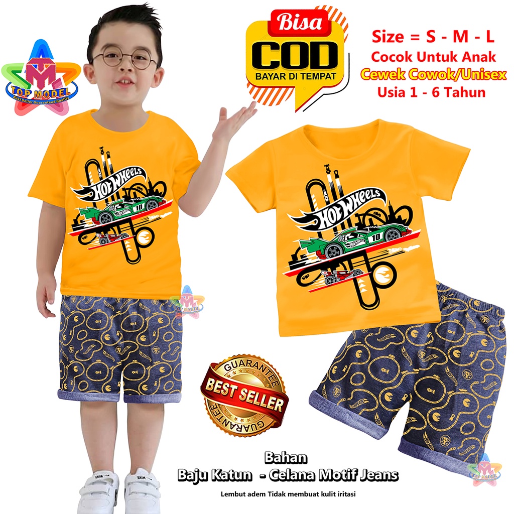 BISA COD &amp; Gratis Ongkir Setelan Baju Anak Celana Jeans Cowok Baby 1-6 Tahun TOP MODEL 00062 Baju Anak Pendek terbaru dan termurah Bahan Katun Baju Setelan Anak Pendek Children Wear Paling Tren &amp; Laris Terbaru Kekinian Baju Anak Main Kado Ulang Tahun Baju