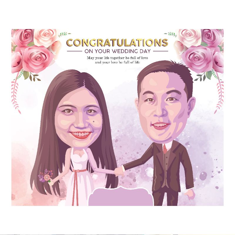 Karikatur Vector Chibi Couple (2 orang/frame) / Karikatur Wajah Besar Badan Kecil