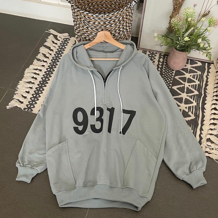 Hoodie Zipper 9317 XXL Atasan Wanita Pria Hoodie Resleting Terbaru