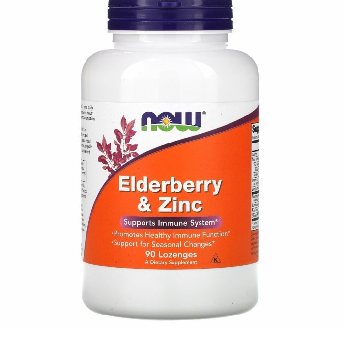 Now Foods Elderberry & Zinc 90 Lozenges immune support Vitamin C, Zinc