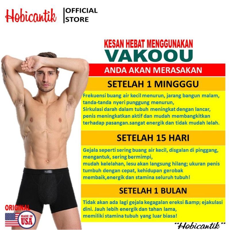 Vakou ORIGINAL VAKOOU VAKOU CELANA DALAM KESEHATAN BOKSER / Clana Dalam Pria Kesehatan mr P crlana Dalam Pria Dewasa Big size