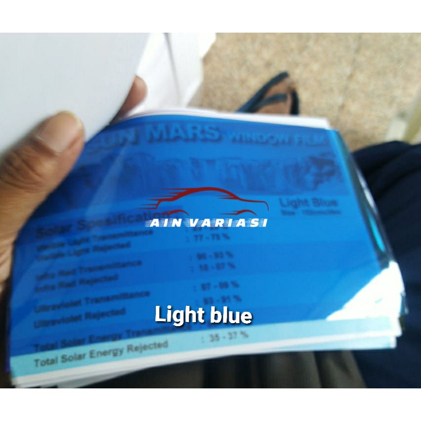 Stiker kaca film mobil jendela rumah kantor gedung ruko merk sun mars type light blue fashion terbaru