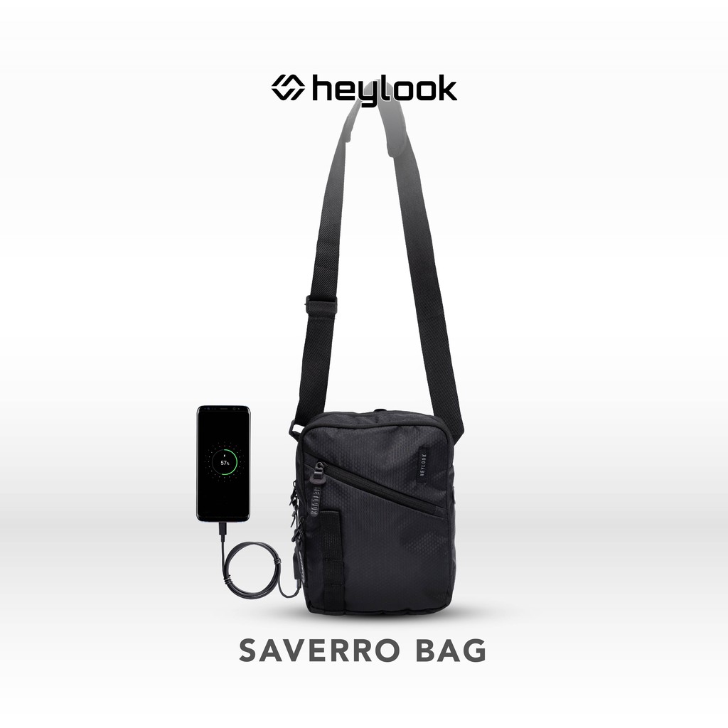 HEYLOOK Project - (Free Cable Usb) Tas Selempang Pria Sling Bag Outdoor SAVERRO Waist Bag Pria Distro Original