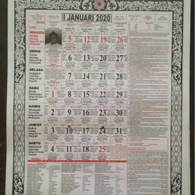 Kalender Dinding Bali 2020 Pandita Retha