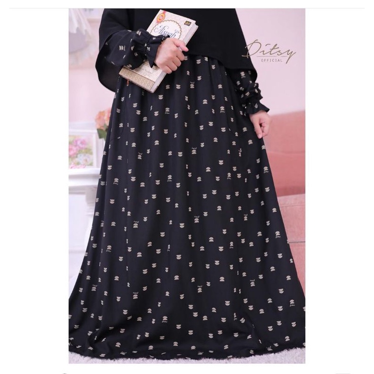 Eveolee Black L Ditsy Nightgown Ditsy Black