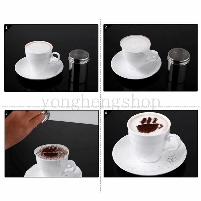 Alat Pengocok Bubuk Coklat / Tepung / Gula / Kopi Bahan Stainless Steel Dengan Tutup Untuk BBQ