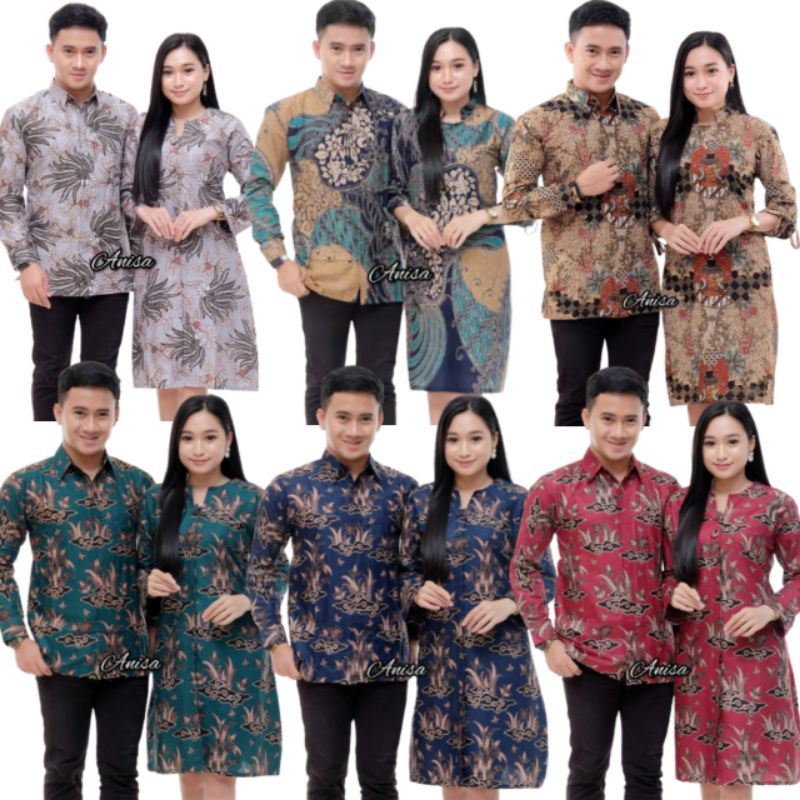 BAJU BATIK COUPLE COUPEL TUNIK KEMEJA SARIMBIT PASANGAN KAPELAN SERAGAM KERJA KAPEL PREMIUM TERBARU