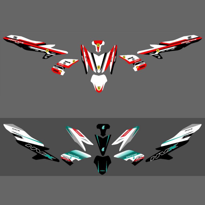Striping Aerox 155 Variasi Yamaha Full Body Sticker Stiker Scotlite Skotlet Motor Body List Lis Body