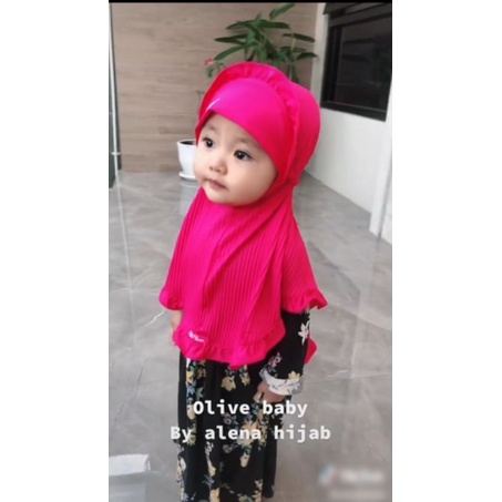 Jilbab Bayi / Hijab Anak/ Kerudung Baby Alena Olive (ORI Alena Hijab)