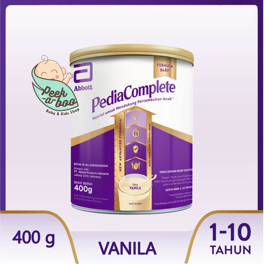 PEDIASURE COMPLETE VANILA 400gr SUSU PERTUMBUHAN KEMASAN BARU PEDIACOMPLETE