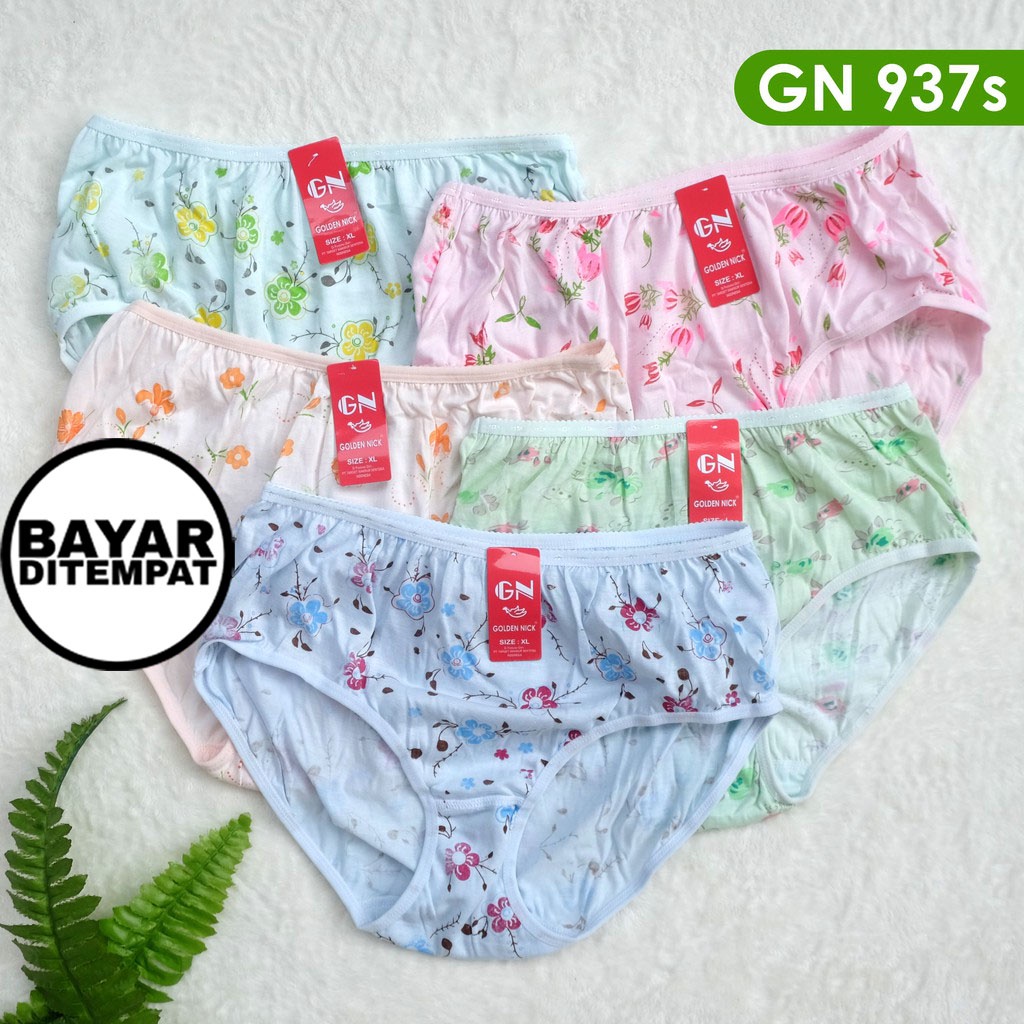 COD CD Golden Nick 937s Kolor Segitiga Jumbo Motif SABLON Celana Dalam Wanita Dewasa Full Print Bung