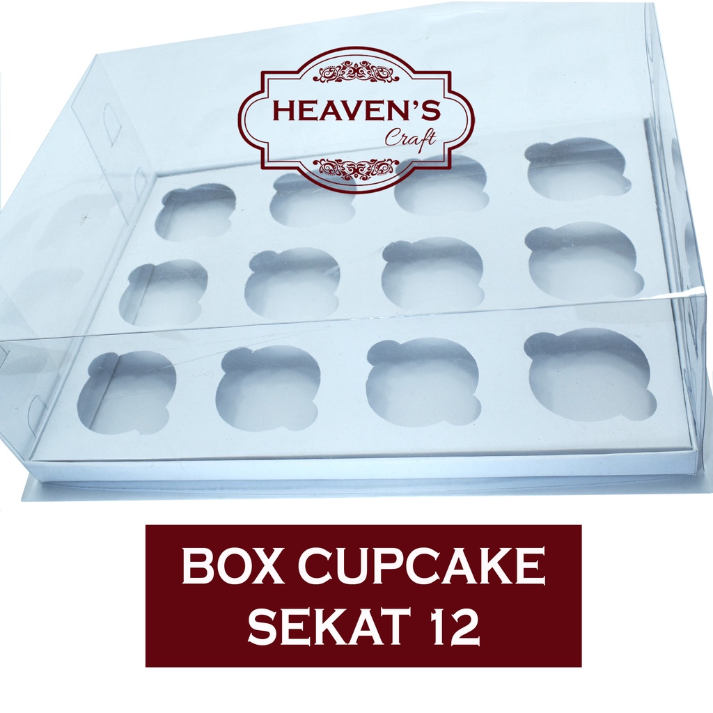 Box cupcake isi 12 putih