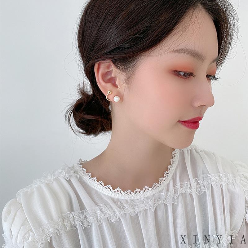 【Bayar di tempat】2023 Mode Baru Anting S925 Silver Desain Mutiara Untuk Wanita