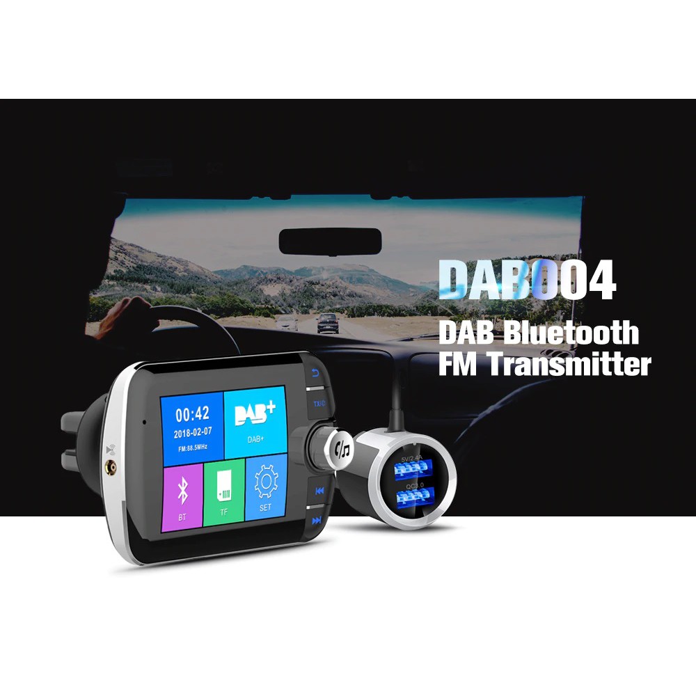 DAB004 - Digital Audio Broadcasting wth FM Transmitter and Car Charger - DAB+ &amp; USB Car Charger