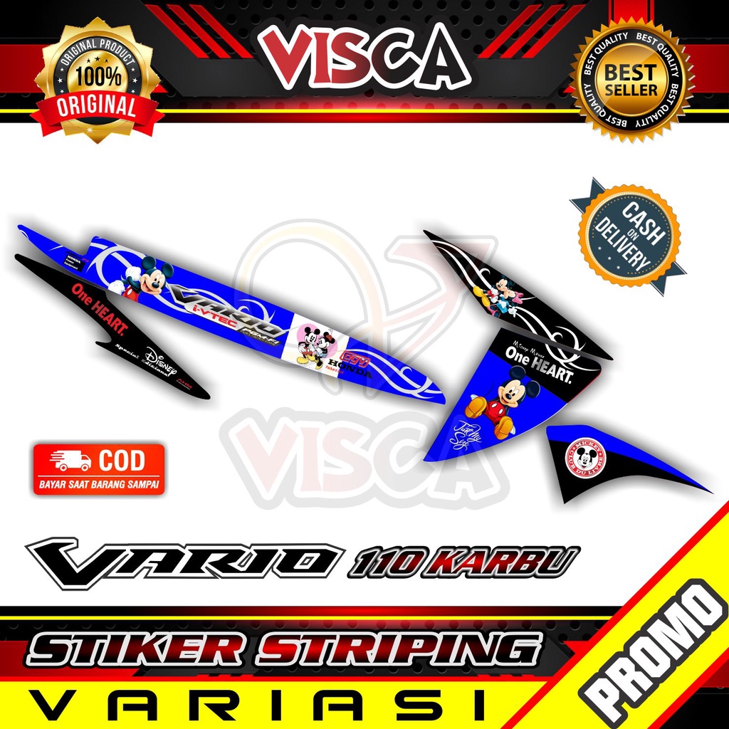 Striping Vario 110 Karbu -  Sticker Striping Variasi Lis Vario 110 Karbu - Striping Hologram Vario 1