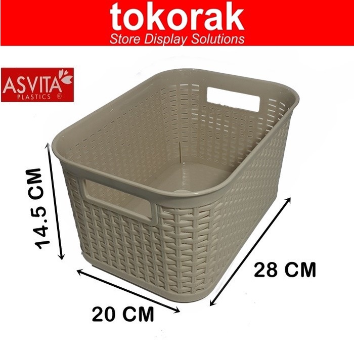 ASVITA KERANJANG MANHATTAN BK284 STORAGE BASKET KERANJANG PLASTIK SEGI