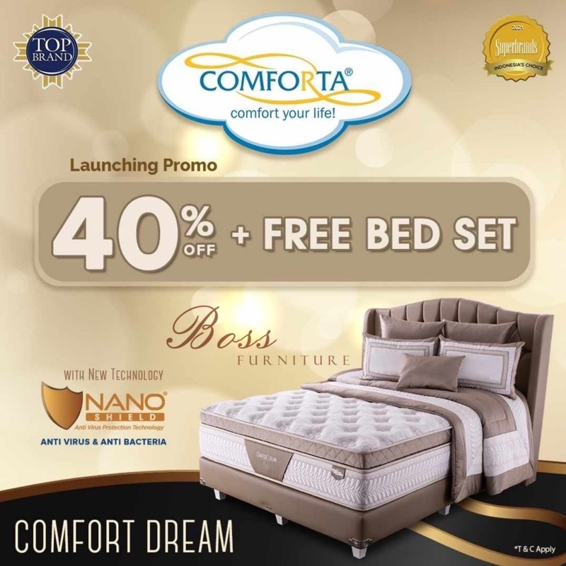 SET COMFORTA COMFORT DREAM + Divan Sandaran PROMO