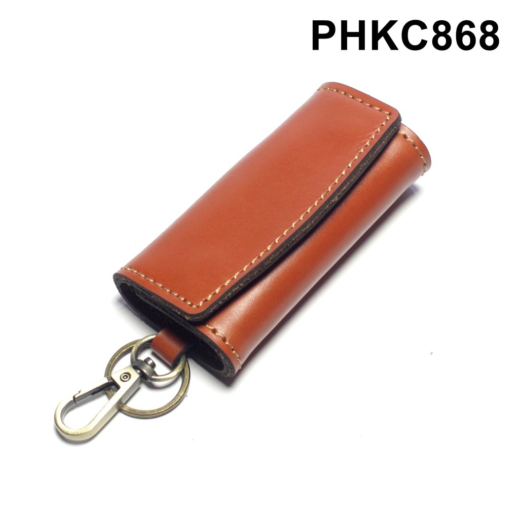 dompet stnk mobil motor kulit asli lipat tiga - warna tan PHKC868