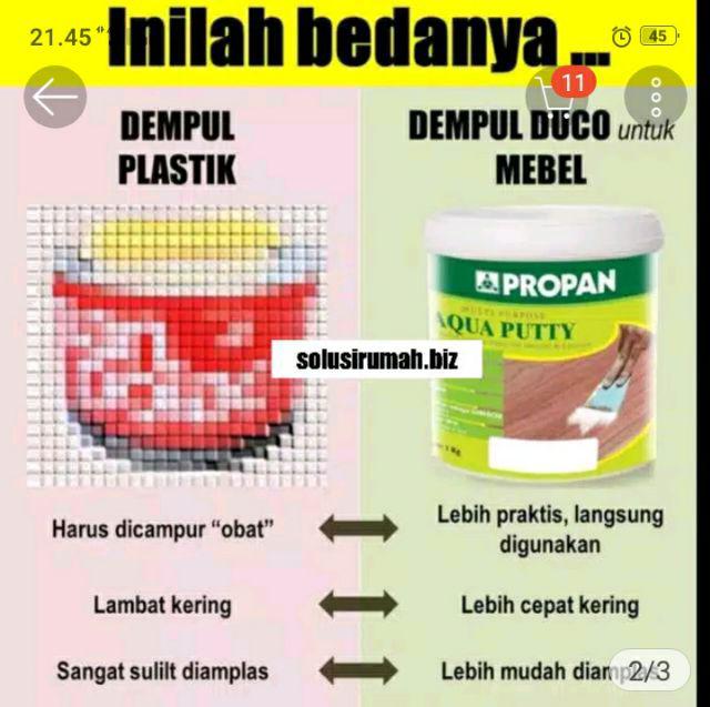 Propan Aqua Putty Dempul Duco Khusus Mebel & Furniture Warna Putih Multipurpose Multi Purpose U Cat