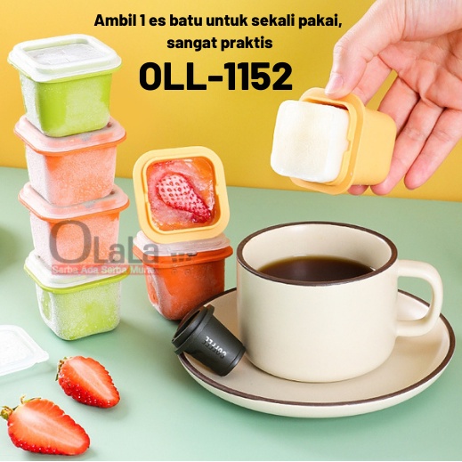 CETAKAN ES BATU JELLY COKLAT KOTAK FOOD GRADE DENGAN PENUTUP OLL-1152