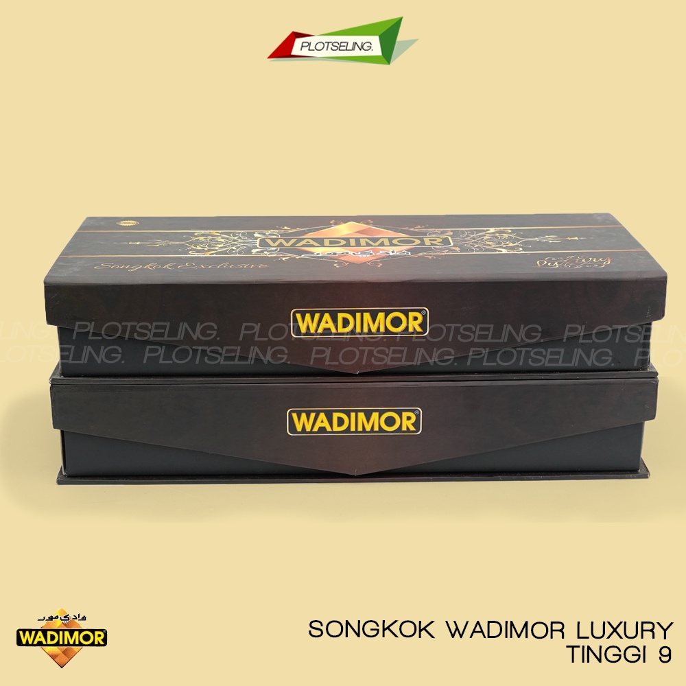 Songkok Premium WADIMOR LUXURY Tinggi 9 ORIGINAL Peci Solat Hitam Mewah Pria Dewasa Kopiah Sholat Anak Laki Santri Pesantren Polos Kopyah Haji Beludru Pendek Motif Warna Putih Full Bludru Bordir Batik NU Kopeah Susun Bulat Shalat Nasional Ori Ukuran Jumbo