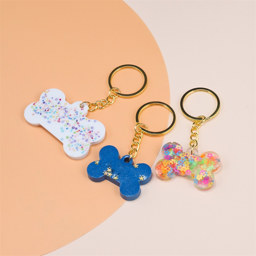 Pet dog bone shape Keychain silicone mold Epoxy Resin Casting Molds diy key chain （1pc/pack）