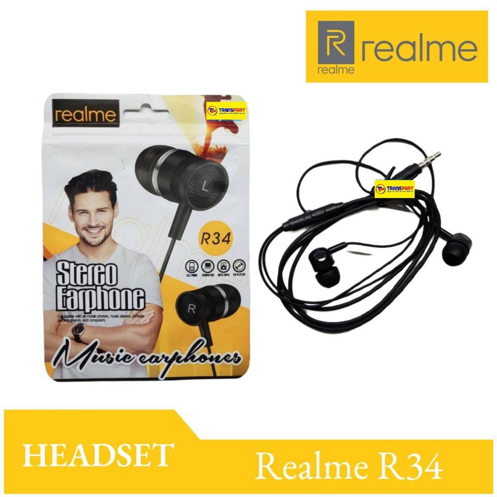 HANDSFREE HEADSEET EARPHONE HF REALME R34