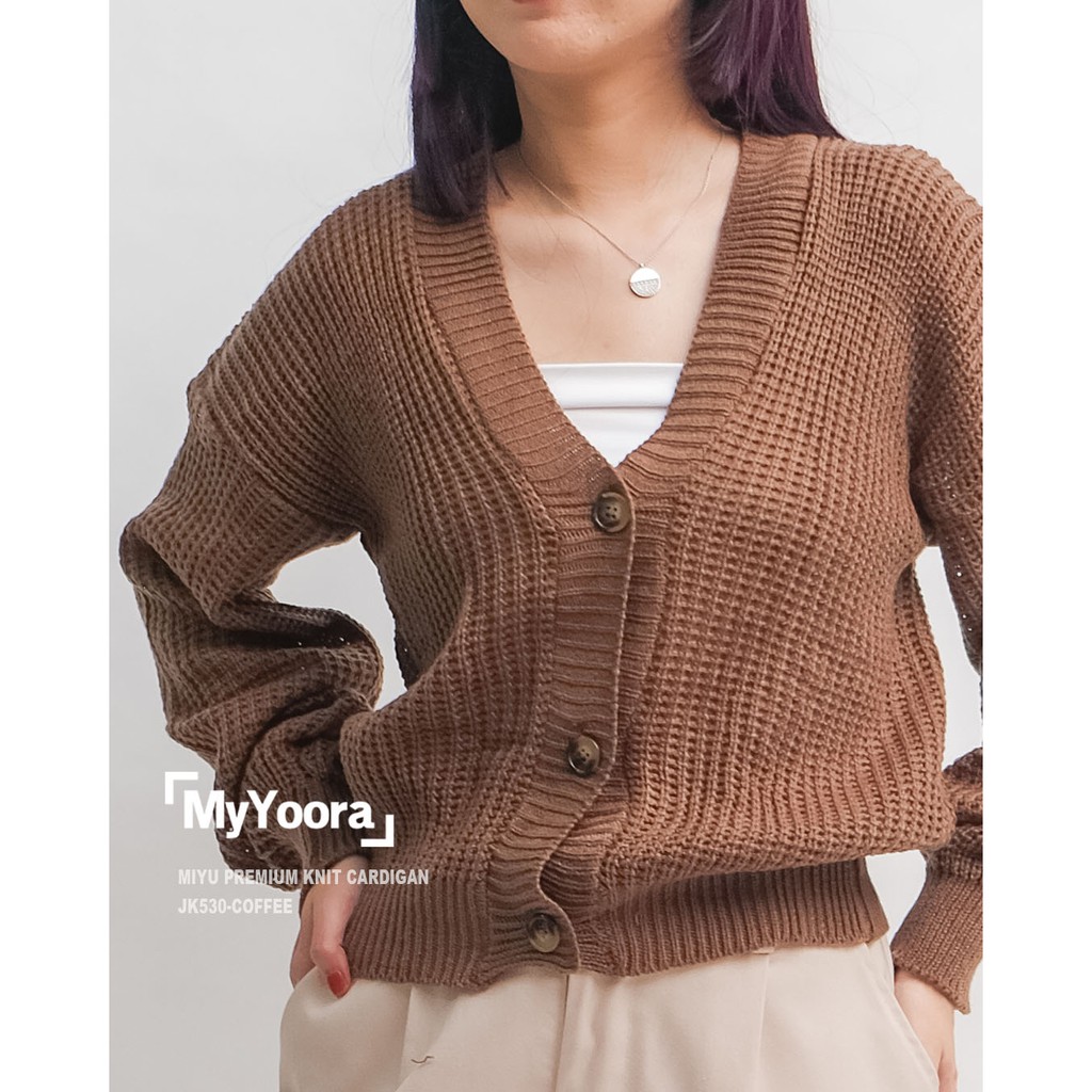 MyYoora Premium Knit Basic Cardigan Rajut JK530/JK525 /JK523-MiyuCoffee