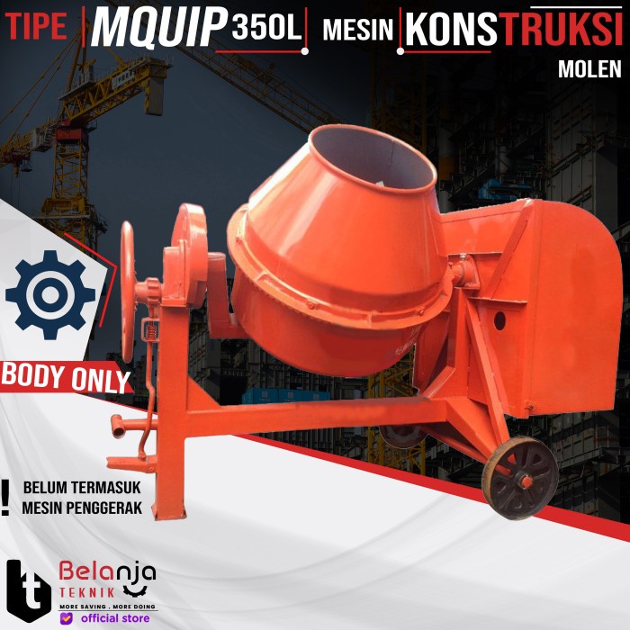 MQuip Mesin Molen 350 Pengaduk Semen Liter Body Only