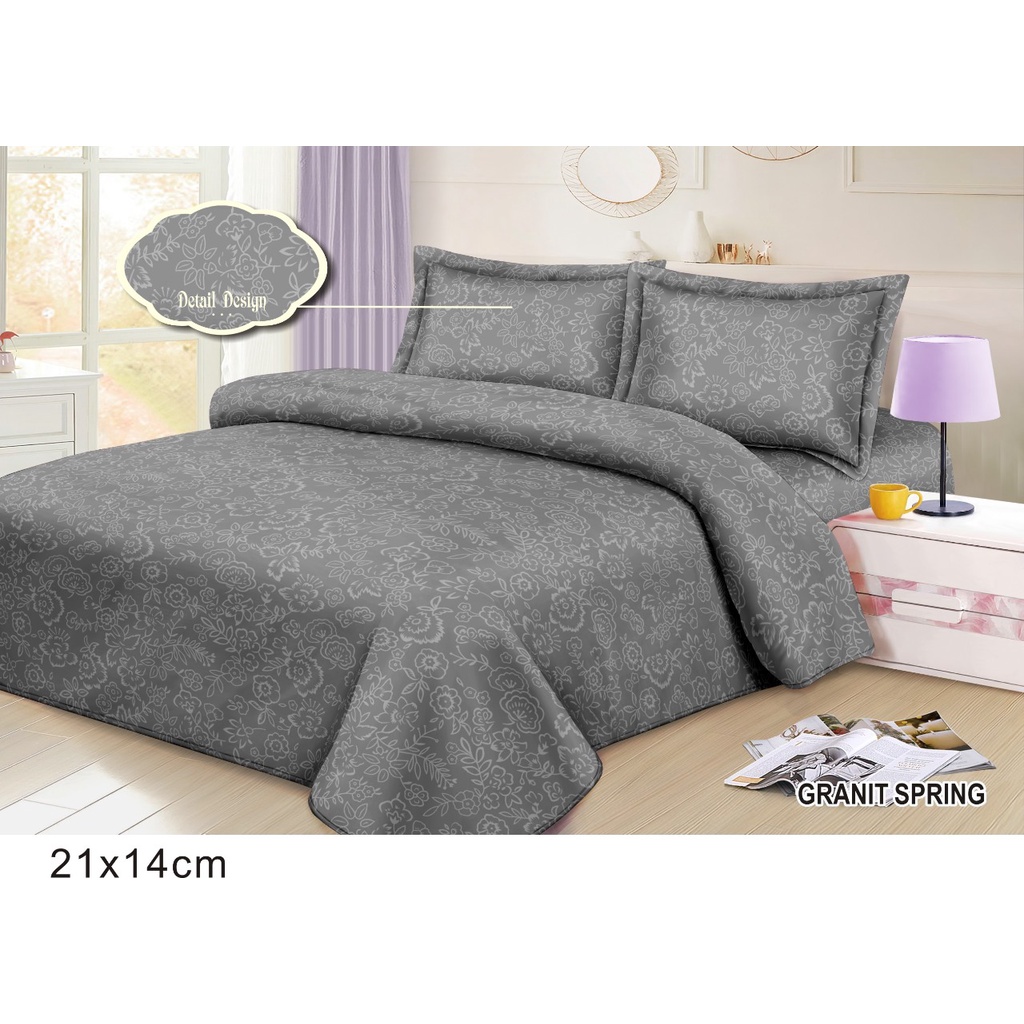 BEDCOVER SAJA SINGLE DOUBLE 150x200 200x200 (tanpa sprei) embos microtex jacguard katun polos tebal