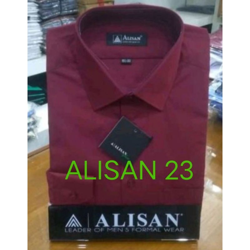Kemeja Alisan Maron Regular Lengan Panjang (100% ORI)
