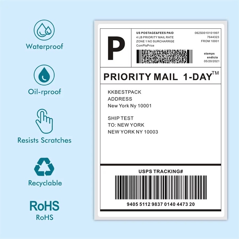 Kertas Thermal Print Label 100 x 150 mm ISI 350/500 Lembar