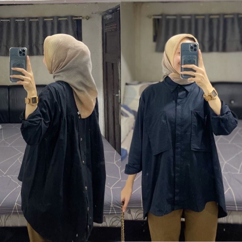 LORA TOP BLOUSE / KEMEJA ATASAN WANITA BAJU BLOUSE WANITA POCKET