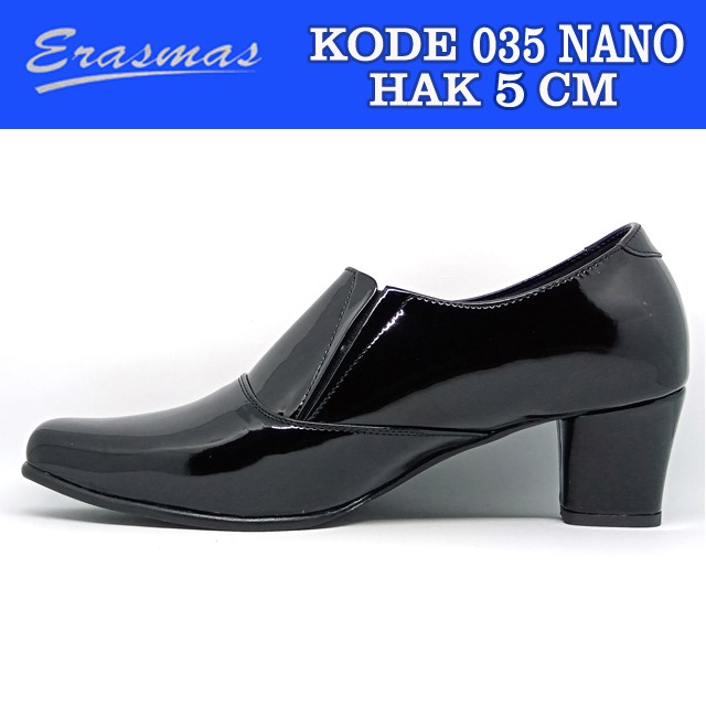 Sepatu Ankle Boot Karet 035 Erasmas Hak 5cm Polwan Kowad Satpol PP Security Secwan Bhayangkari