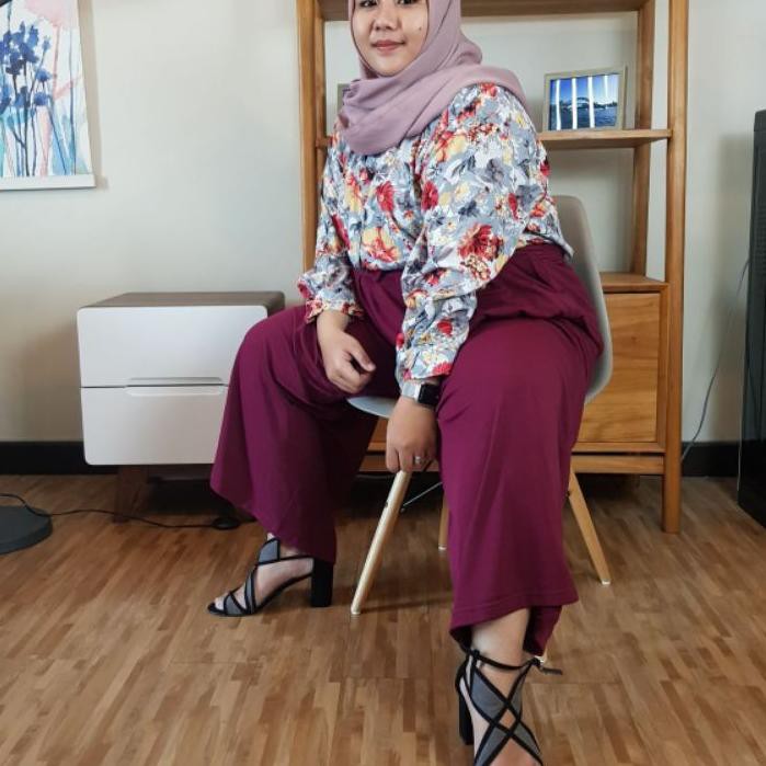 ♚ CELANA KULOT JUMBO BIG SIZE WANITA PINGGANG KARET HAMIL KEKINIAN LP 130 CM XXXL SAMPAI BB 100 KG ✶