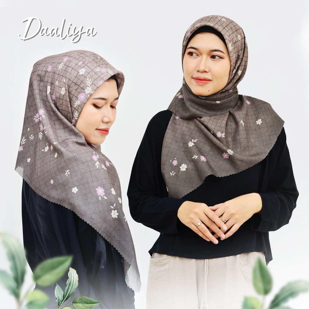 Hijab Azhaara Flower | Jilbab Segi Empat | Kerudung Motif