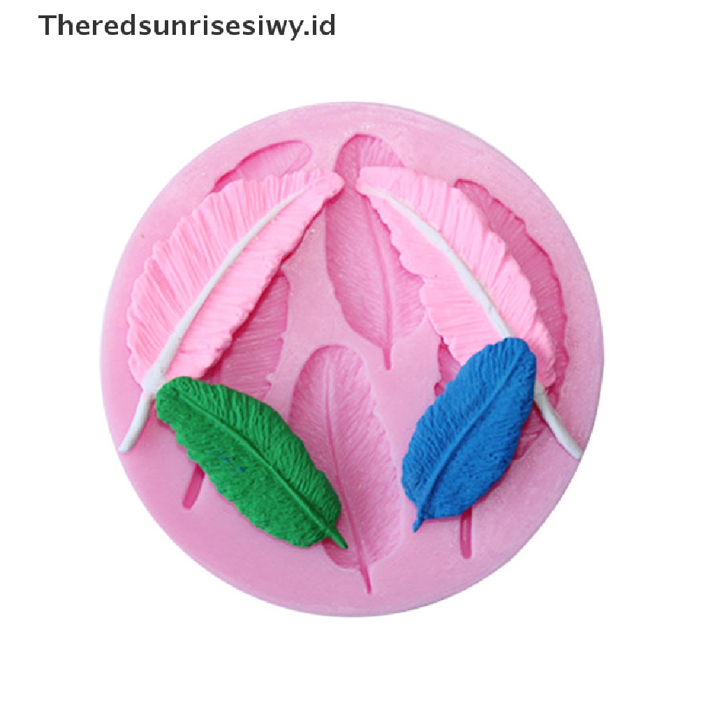 (Theredsunrisesiwy.Id) Cetakan Fondant Bentuk Bulu 3d Bahan Silikon Untuk Dekorasi Kue Diy