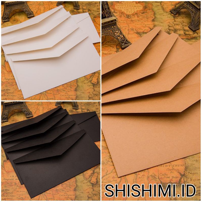 

AYURI - Amplop vintage aesthethic 11*22cm warna solid klasik/ Kraft paper envelope