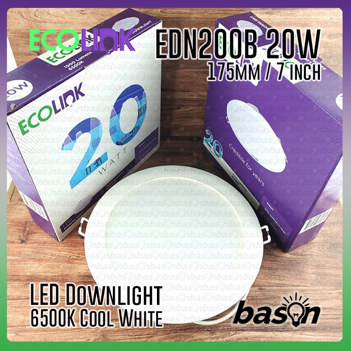 ECOLINK EDN200B 20W LED15 D175 7 inch - Lampu Downlight LED