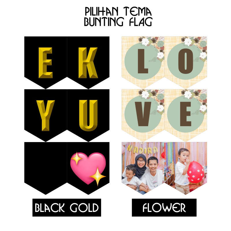 BUNTING FLAG CUSTOM / PERLENGKAPAN PESTA