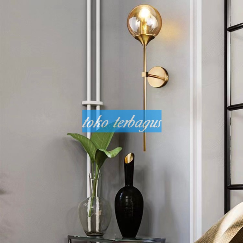 Lampu Dinding Hias Mewah Gold Luxury Sconce Bistro Ball Wall Lamp Light Nordic Style