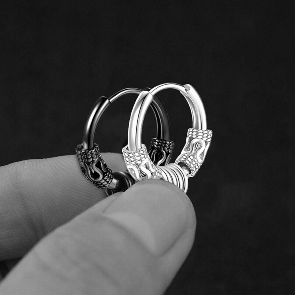 Nickolas1 Pria Anting Hoop Kepribadian Sederhana Wanita Berongga Bulat Hip Hop Gaya Korea Earrings