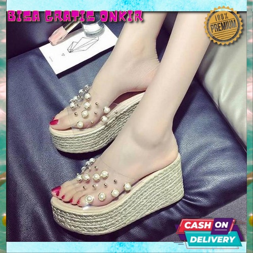 Sandal Emory Myrna Wkemo8719 Original Brand Sandal Wedges Wa Ij720 Pita Sol Karet Wg10 Moca/Sandal W
