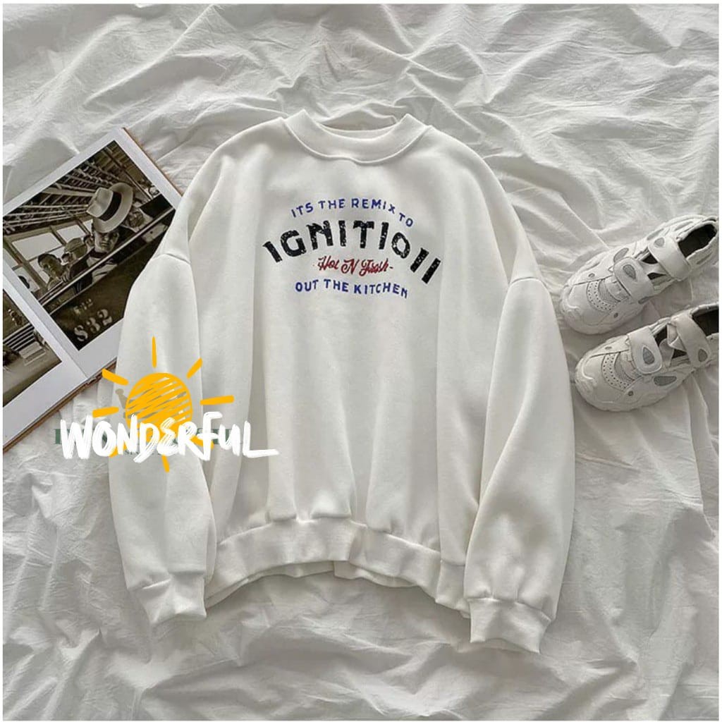 SWEATER WANITA IGNITIOII//ATASAN WANITA FLEECE TEBAL TERBARU,