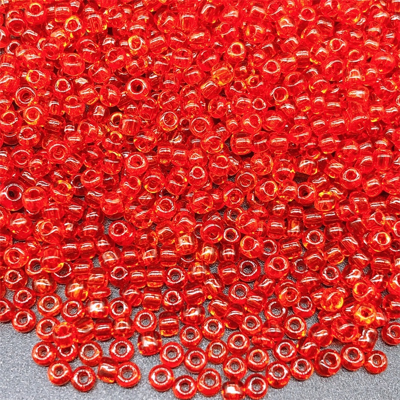 10g 2MM 3MM 4MM Manik-Manik Kaca Kecil Warna Merah Czech