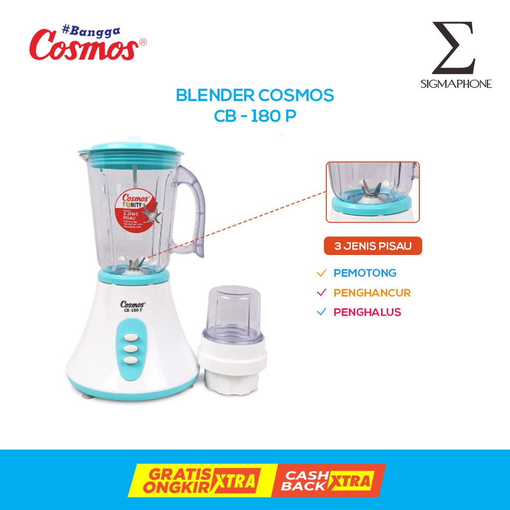 Jual BLENDER COSMOS CB 180F BLENDER PLASTIK 1.5 LITER COSMOS CB-180F ...